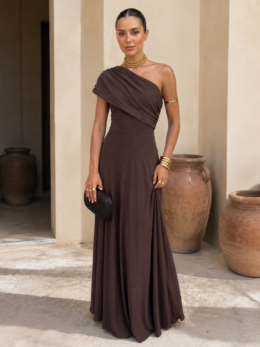Vestido Toledo Lidia Nova Elegante Color Marrón Tallas S-XXL