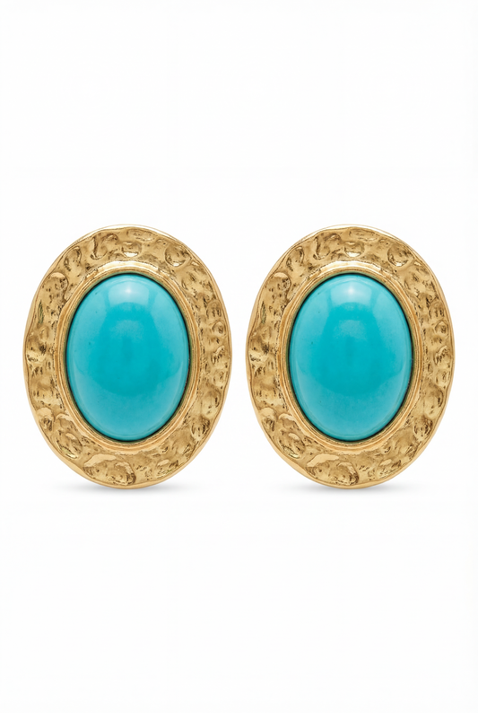 Pendientes Mi Tienda Capri Turchese con Acabado Dorado Turquesa