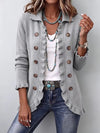 Hodora Eloísa Chaqueta de Punto con Volantes para Mujer Gris