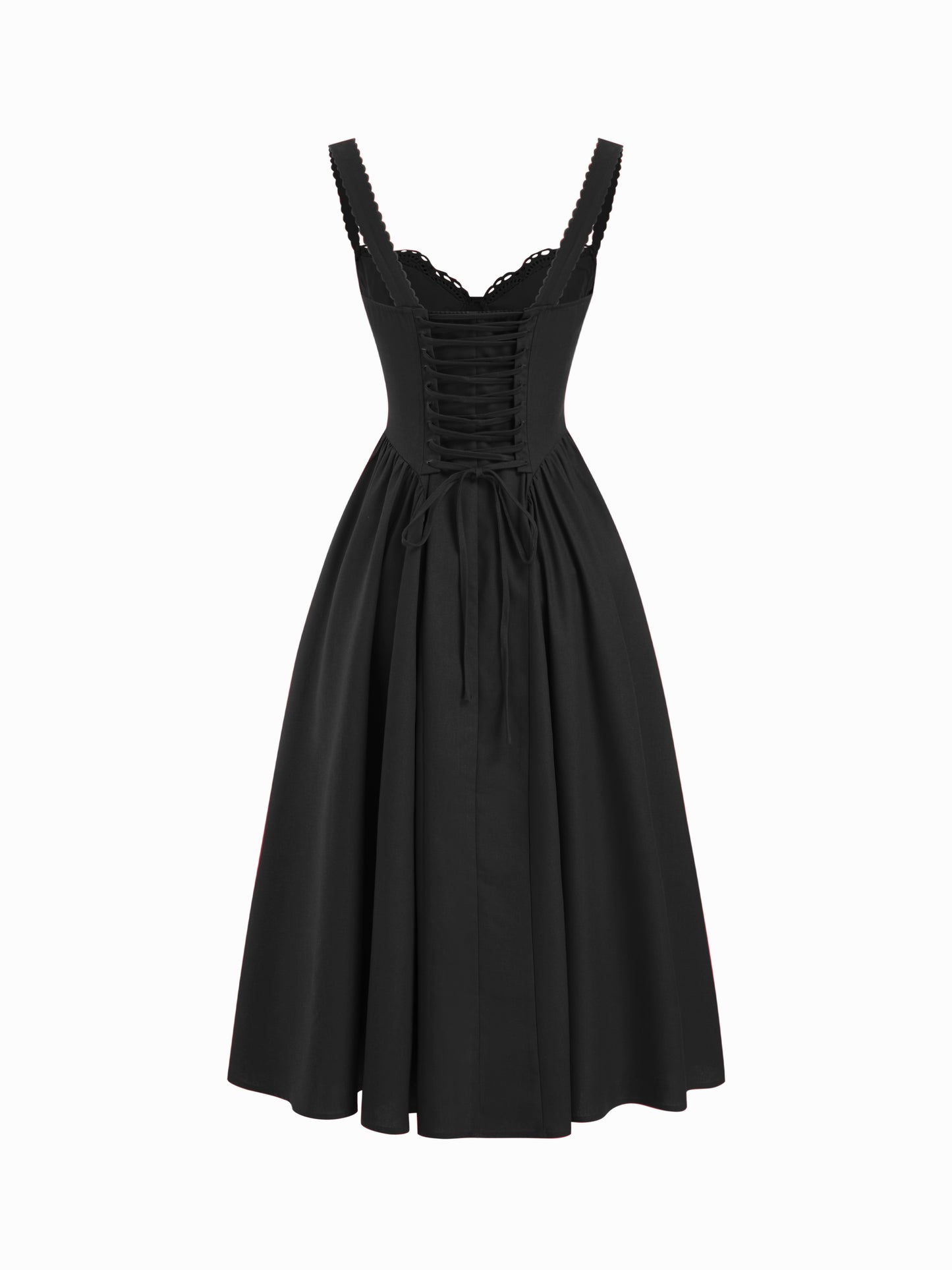 Cider Vestido Maxi Acampanado con Escote en U y Cordones