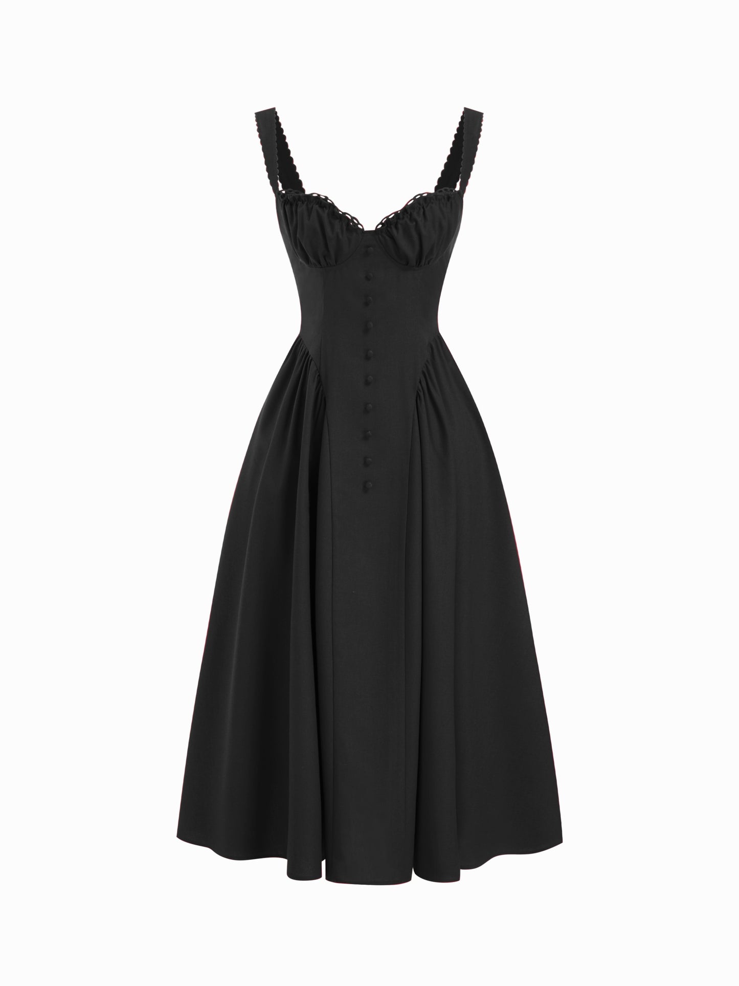 Cider Vestido Maxi Acampanado con Escote en U y Cordones