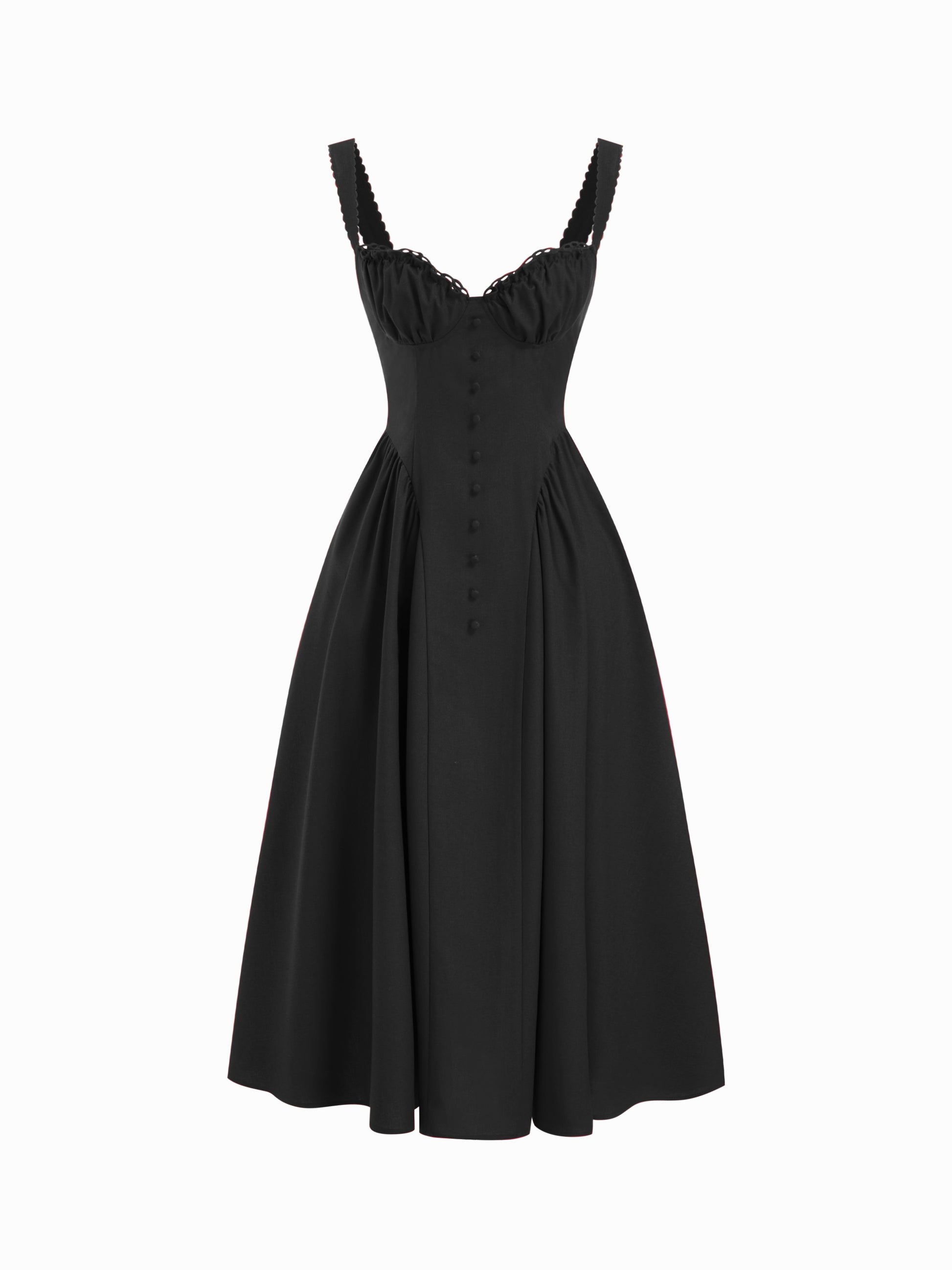 Cider Vestido Maxi Acampanado con Escote en U y Cordones