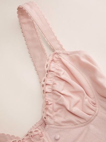 Cider Vestido Maxi Acampanado con Escote en U y Cordones