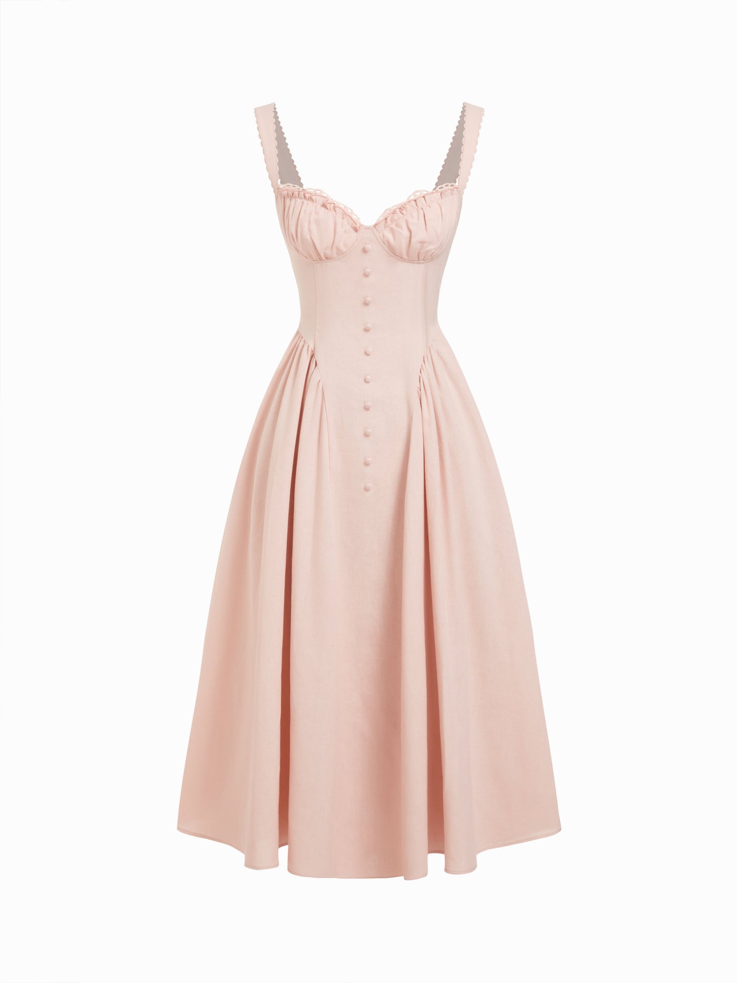 Cider Vestido Maxi Acampanado con Escote en U y Cordones