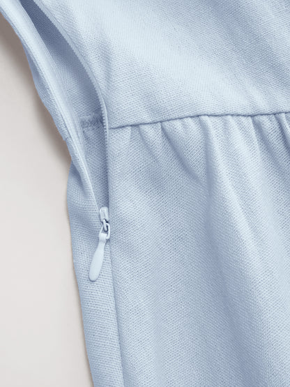 Cider Vestido Maxi Acampanado con Escote en U y Cordones