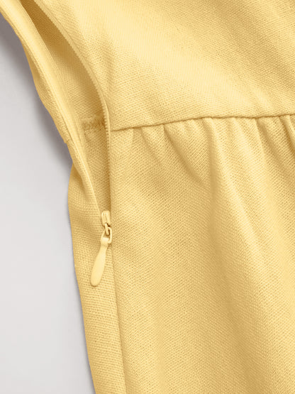 Cider Vestido Maxi Acampanado con Escote en U y Cordones