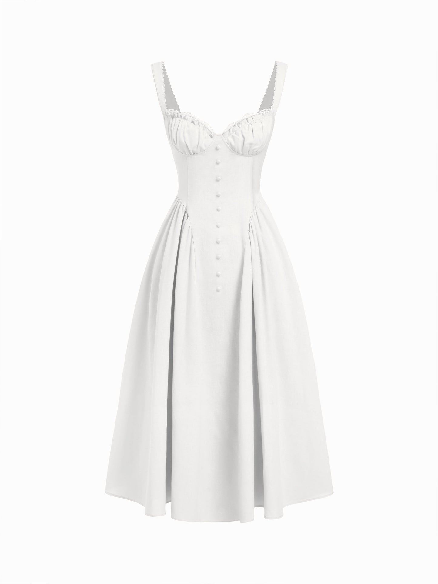 Cider Vestido Maxi Acampanado con Escote en U y Cordones