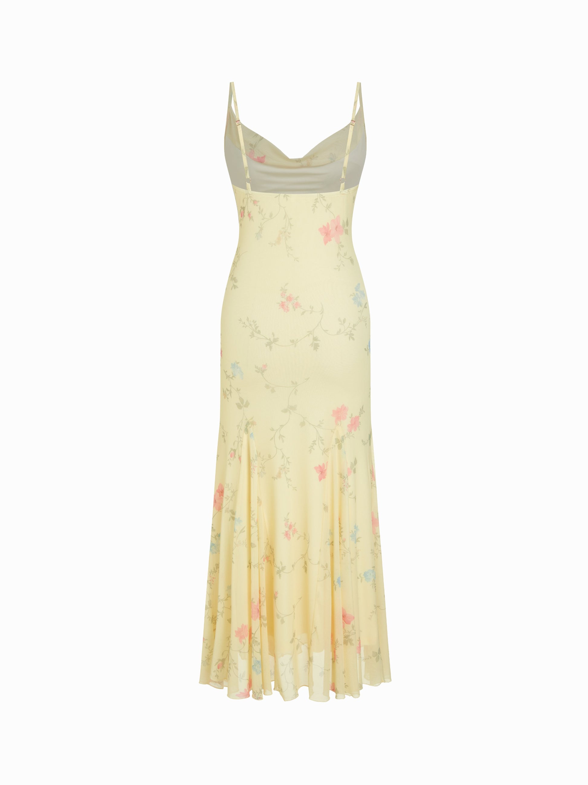 Vestido Maxi de Malla con Flores y Escote Corazón Cider