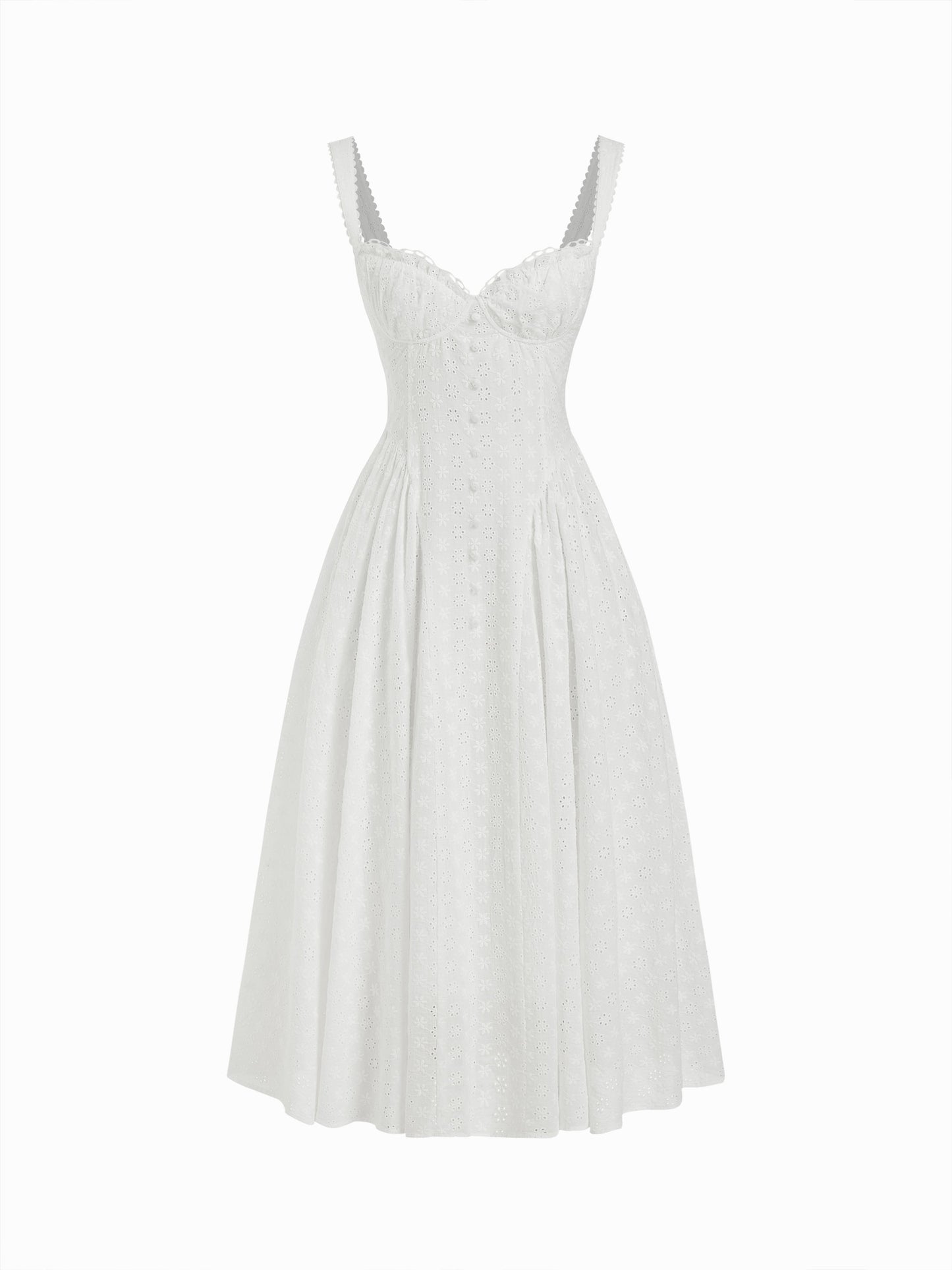 Cider Vestido Maxi Acampanado con Escote en U y Cordones