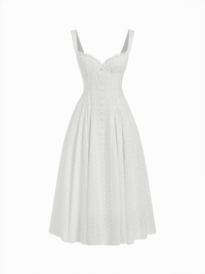 Cider Vestido Maxi Acampanado con Escote en U y Cordones