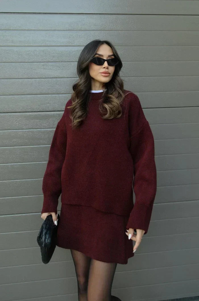 Beatrice Conjunto de Punto Suave para Mujer