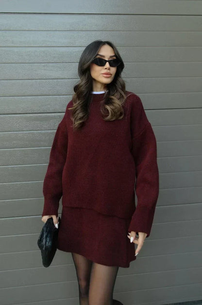 Beatrice Conjunto de Punto Suave para Mujer