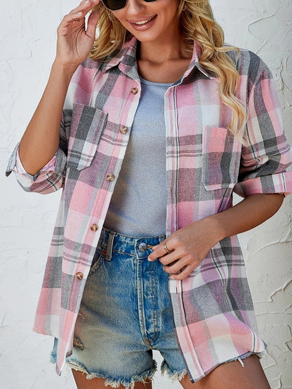 Alevioka Frances Camisa de Franela a Cuadros Oversized para Mujer