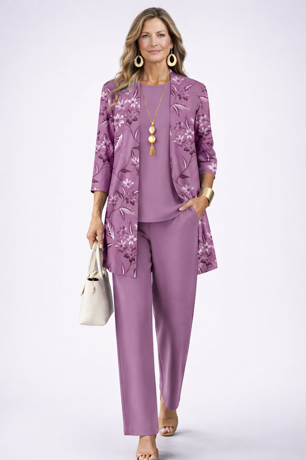 Serena Firenze Pauline Conjunto de Tres Piezas para Mujer Viola