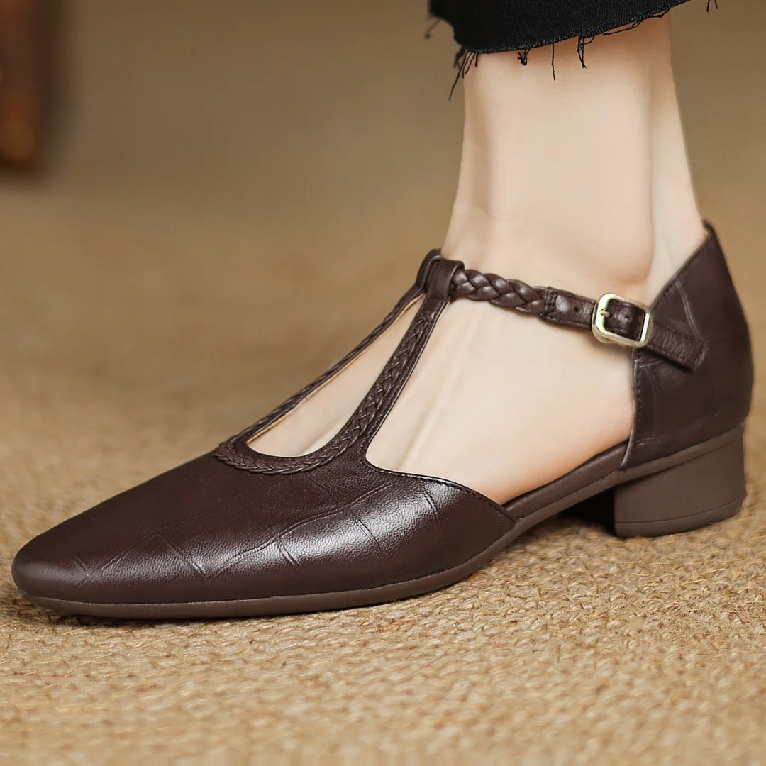 Delacroix Paris Charlotte Zapatos Mary Jane Planos para Mujer