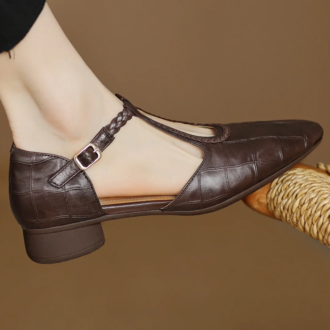 Delacroix Paris Charlotte Zapatos Mary Jane Planos para Mujer