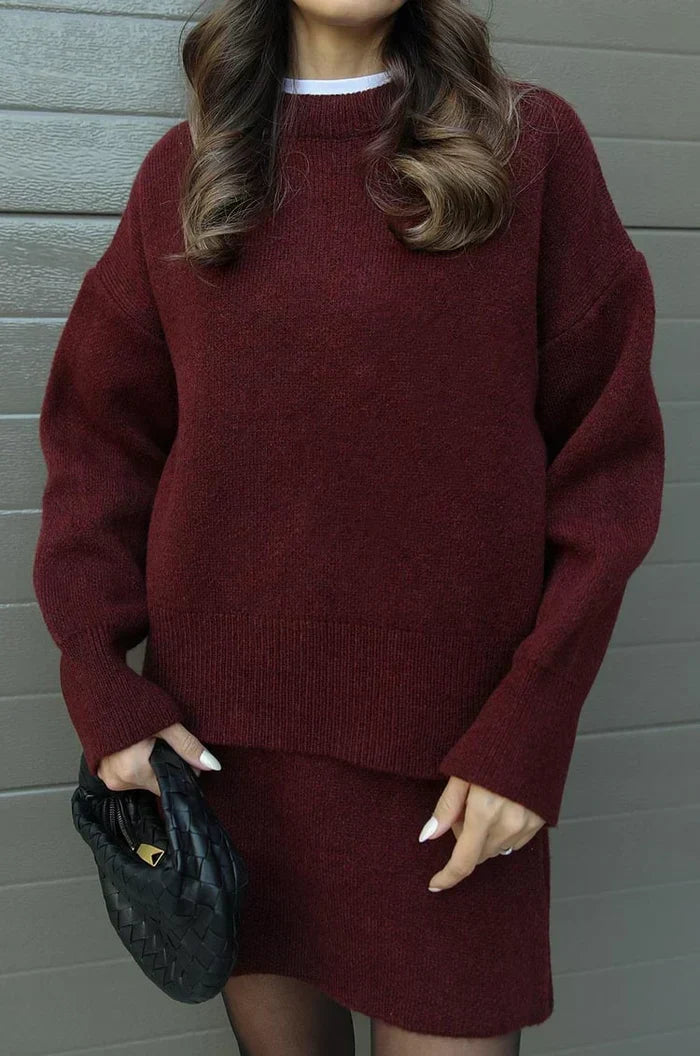 Beatrice Conjunto de Punto Suave para Mujer