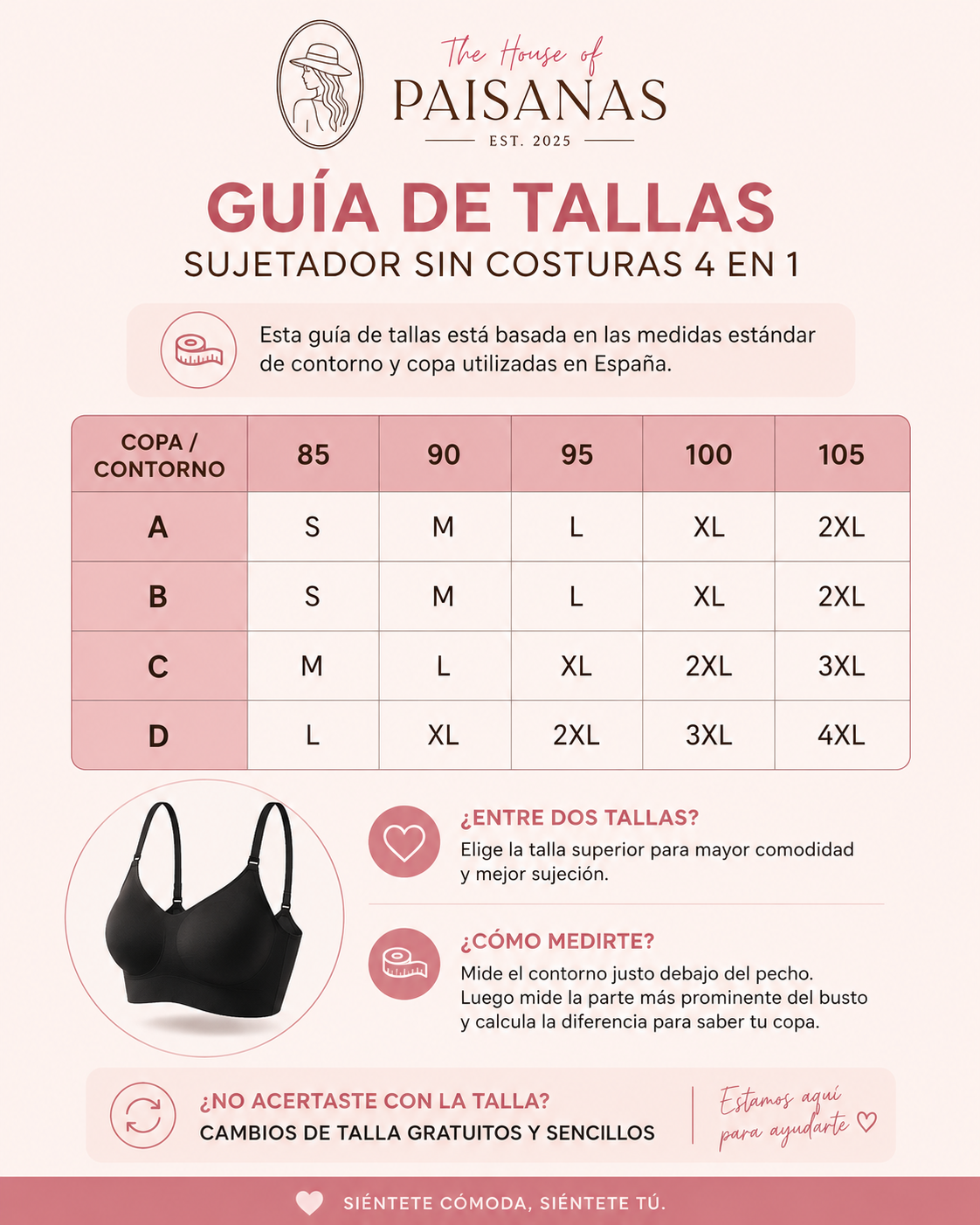 VIVA - Sujetador Sin Costuras 4 Modos