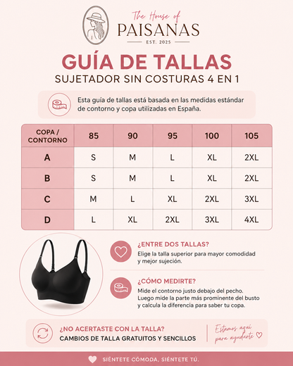 VIVA - Sujetador Sin Costuras 4 Modos