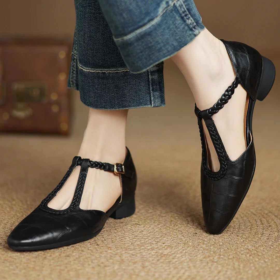 Delacroix Paris Charlotte Zapatos Mary Jane Planos para Mujer