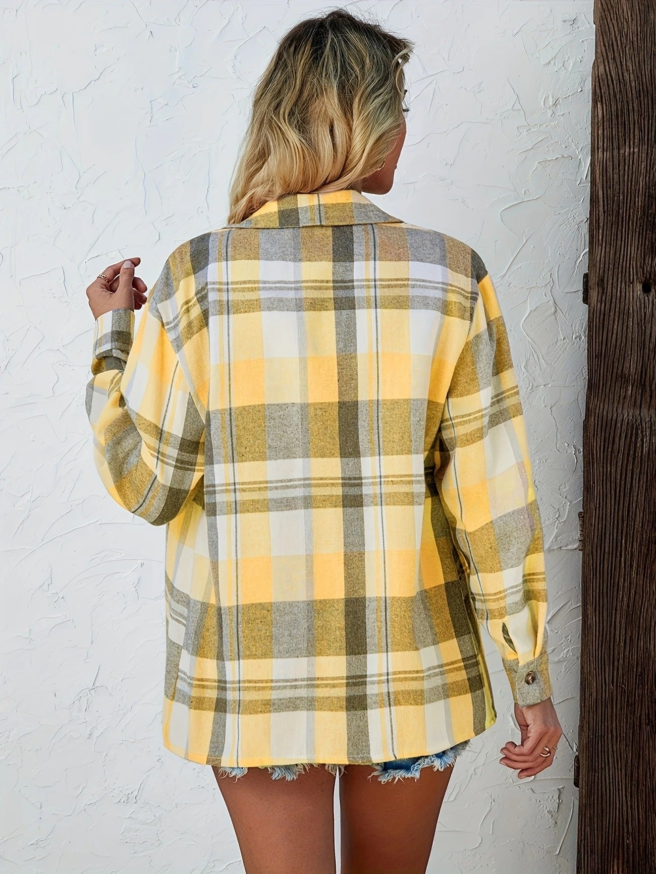 Alevioka Frances Camisa de Franela a Cuadros Oversized para Mujer