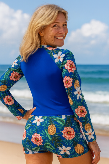 Ella Wear AquaGrace Conjunto de Tankini Protección UV Manga Larga