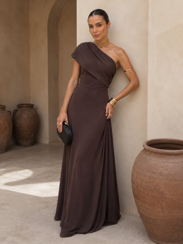 Tierra - Vestido Elegante Color Marrón