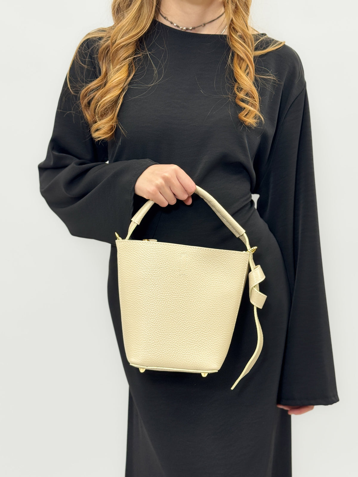 Bolso Tipo Secchiello de Piel Auténtica para Mujer