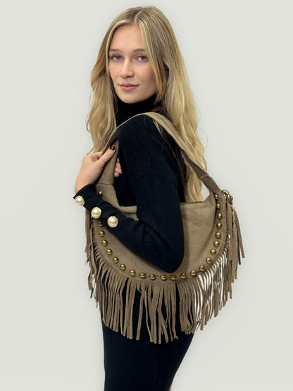 Bolso Hobo Moon de Piel Auténtica para Mujer