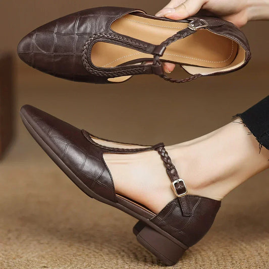 Delacroix Paris Charlotte Zapatos Mary Jane Planos para Mujer