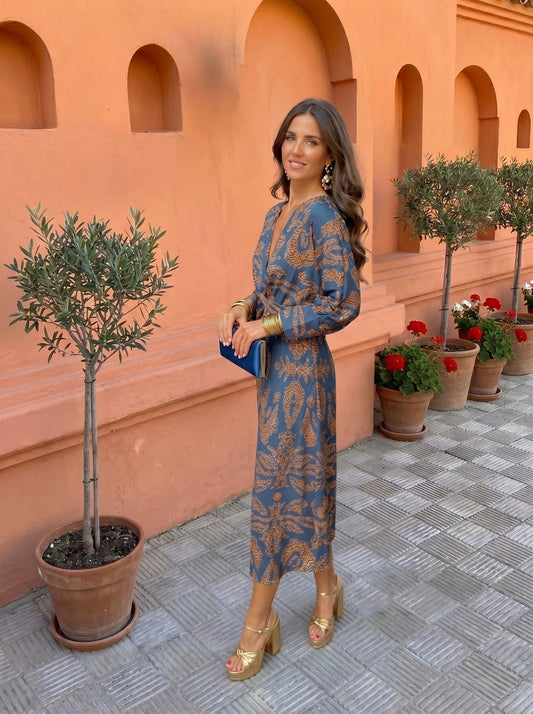 Lidia Nova Silvia Vestido Midi con Estampado para Mujer