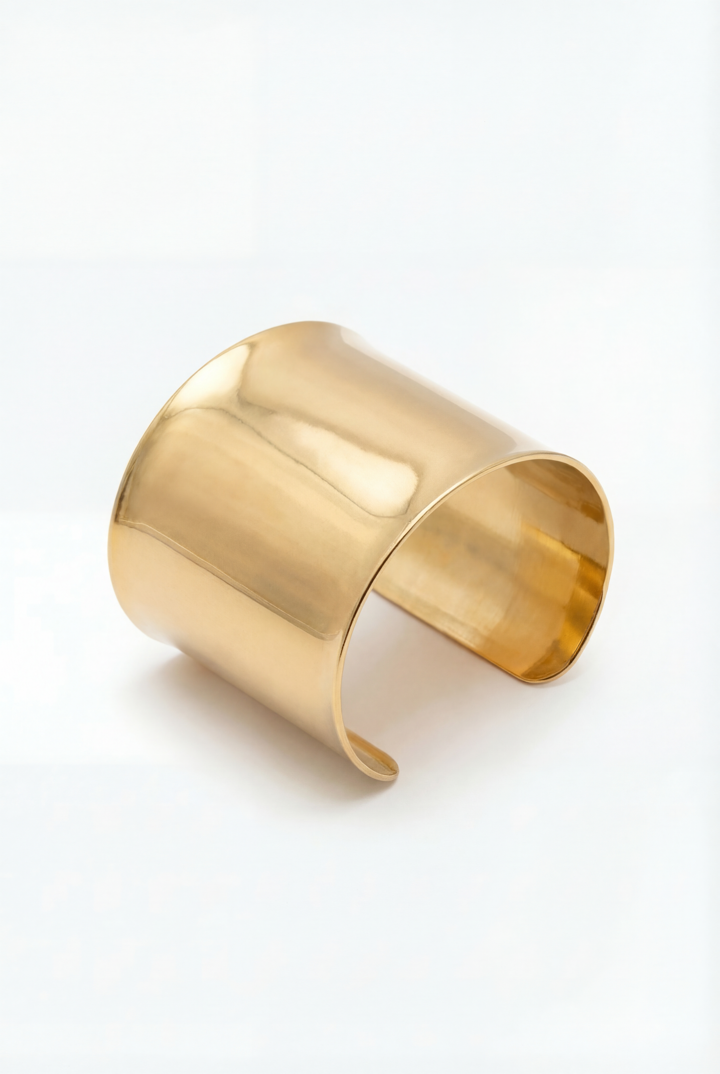 Oro Riviera Brazalete de Oro Ancho Minimalista Escultural