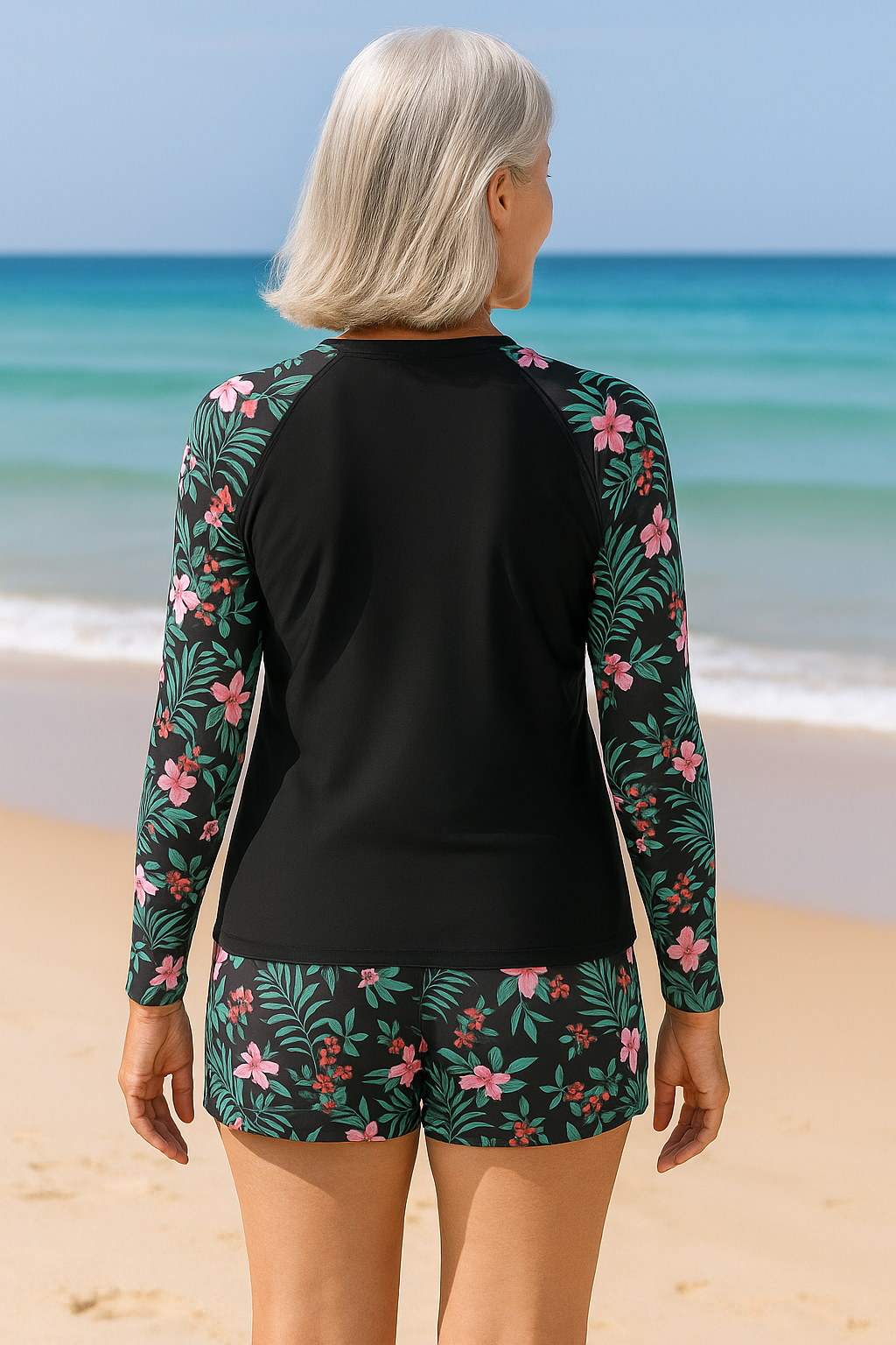 Ella Wear Oceara Conjunto de Tankini UPF 50+ Manga Larga