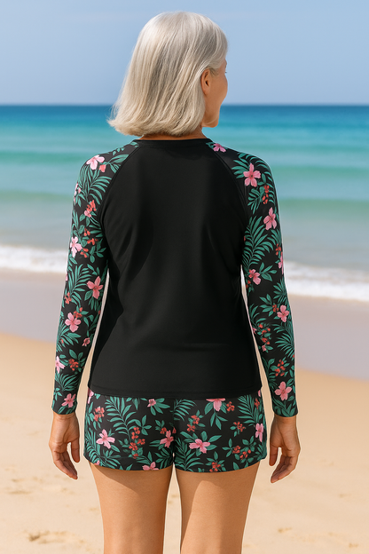 Ella Wear Oceara Conjunto de Tankini UPF 50+ Manga Larga