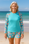 Ella Wear Oceara Conjunto de Tankini UPF 50+ Manga Larga