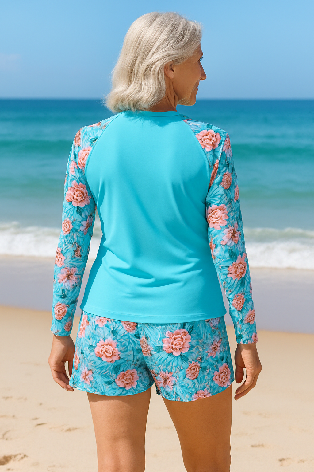 Ella Wear Oceara Conjunto de Tankini UPF 50+ Manga Larga