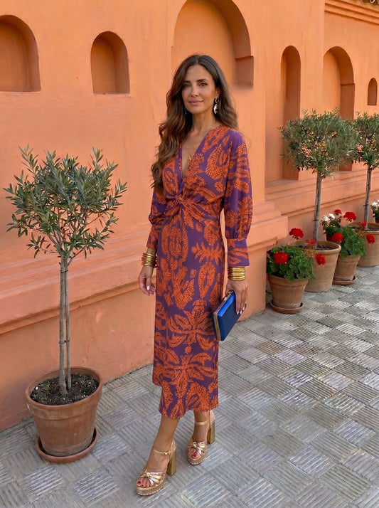 Lidia Nova Silvia Vestido Midi con Estampado para Mujer