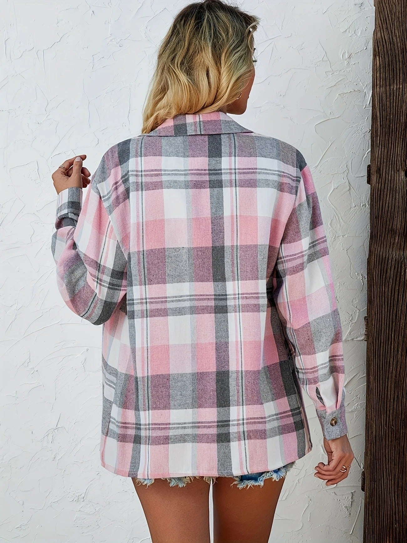 Alevioka Frances Camisa de Franela a Cuadros Oversized para Mujer