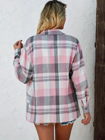 Alevioka Frances Camisa de Franela a Cuadros Oversized para Mujer