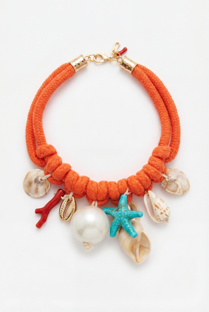 Isabelinass Souffle de Corail Collar con Dije de Coral
