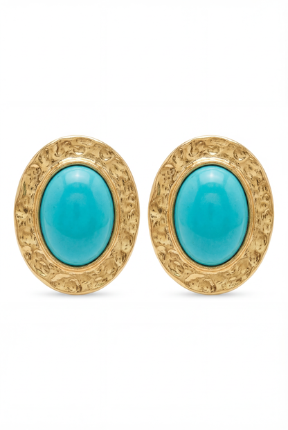 Pendientes Mi Tienda Capri Turchese con Acabado Dorado Turquesa