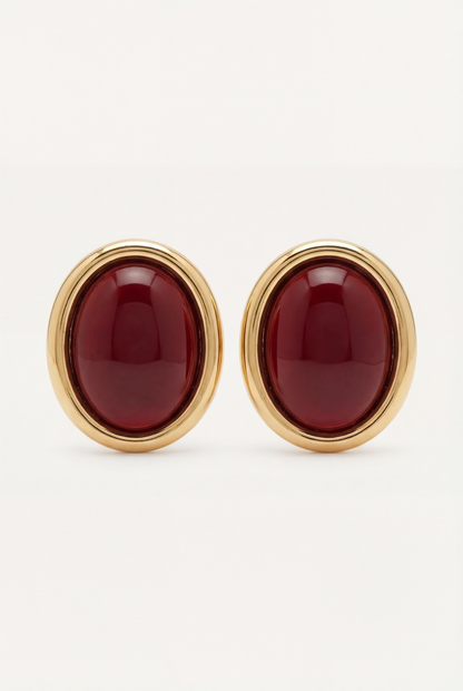 Mi tienda Rubino Amalfi Aretes de Oro con Piedra Granate