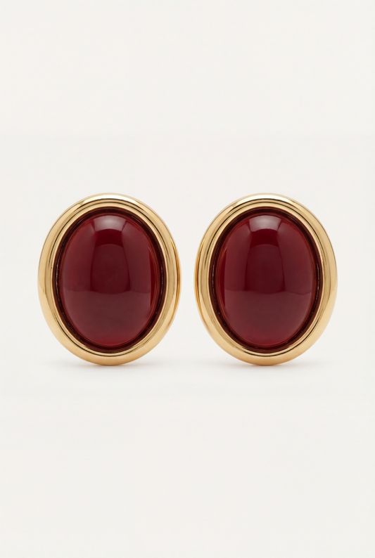 Mi tienda Rubino Amalfi Aretes de Oro con Piedra Granate