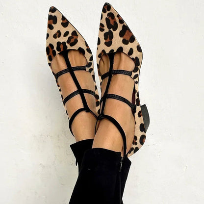 Franca Zapatos de Tacón con Correa de Leopardo para Mujer