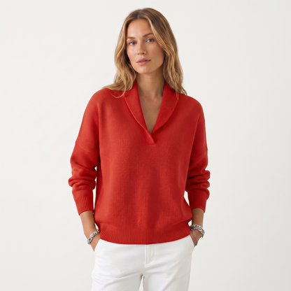 Jersey de Punto con Cuello en V para Mujer