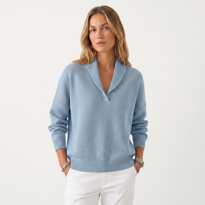 Jersey de Punto con Cuello en V para Mujer