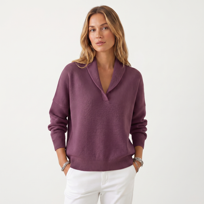 Jersey de Punto con Cuello en V para Mujer