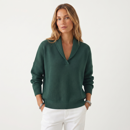 Jersey de Punto con Cuello en V para Mujer