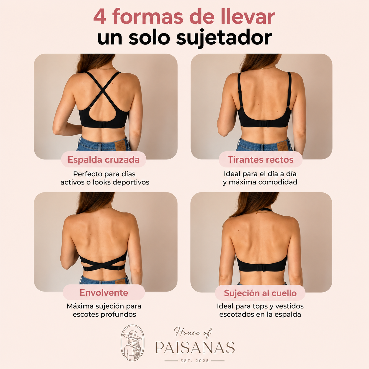 VIVA - Sujetador Sin Costuras 4 Modos