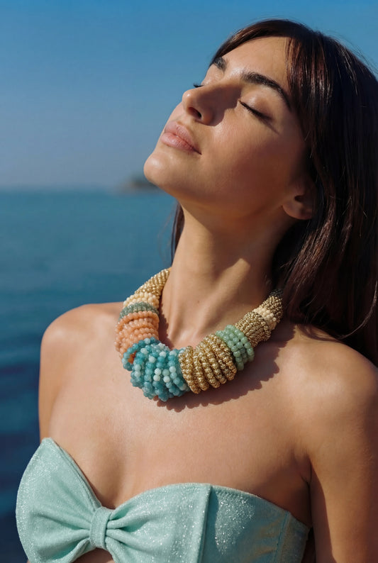 Mi Tienda Collar Acqua Preziosa De Cuentas Turquesa Y Coral